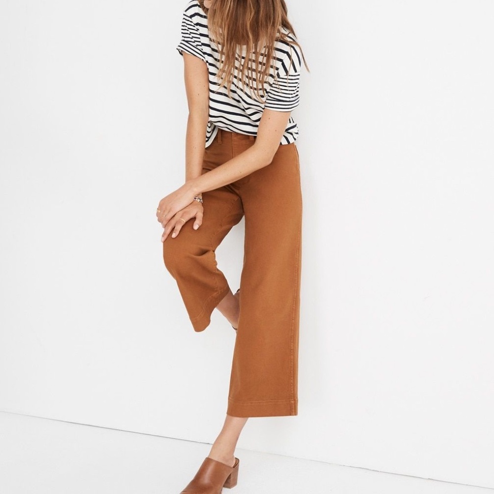 Madewell Emmett Wide Leg Crop in Burnt Sienna